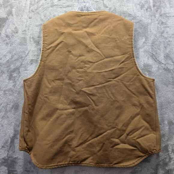 Vintage Carhartt Vest Mens XXL Tall Brown Duck Sherpa Lined Made
